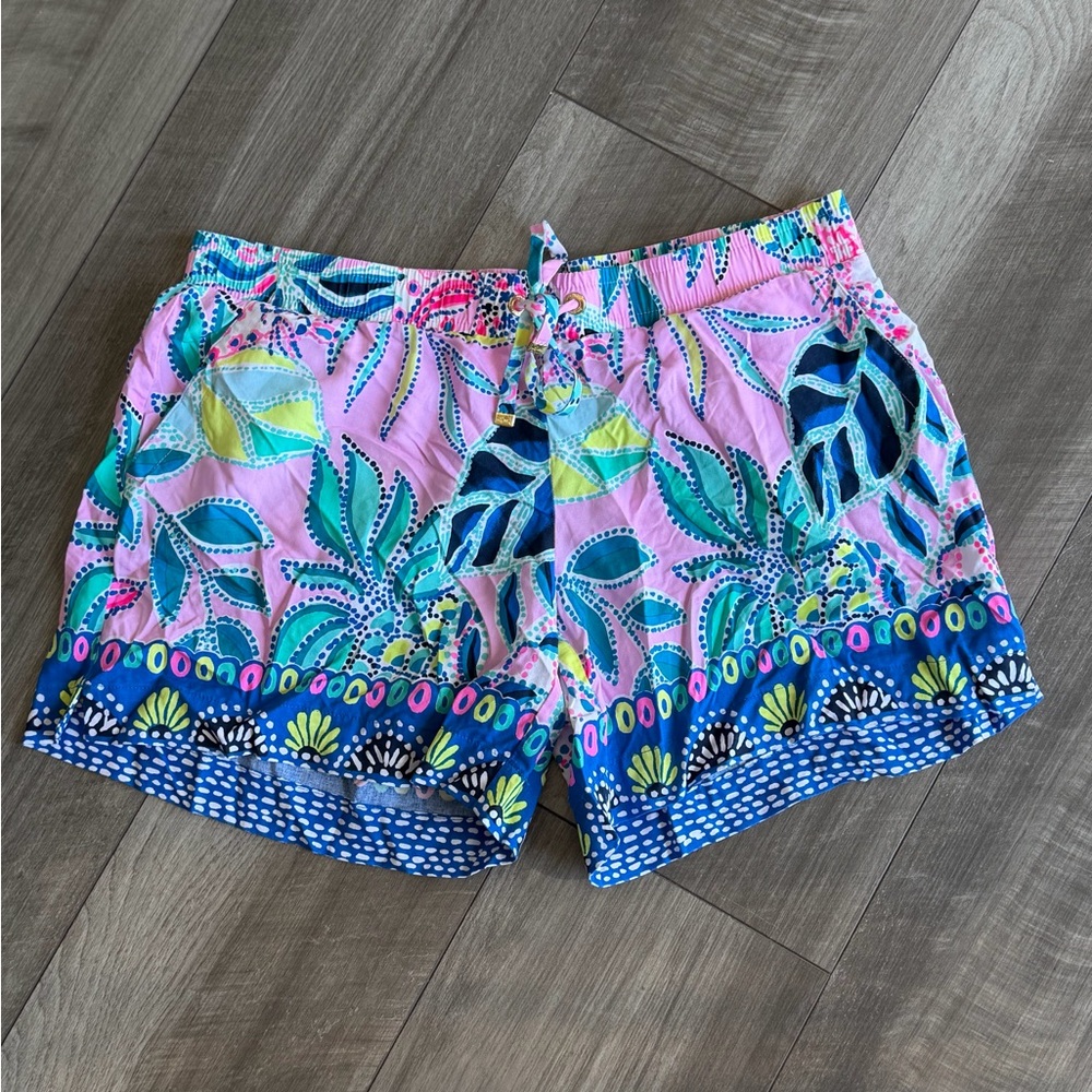 Lilly Pulitzer Katia Pull On Shorts in Chica Ticas Sz S Preppy Coastal Vacation
